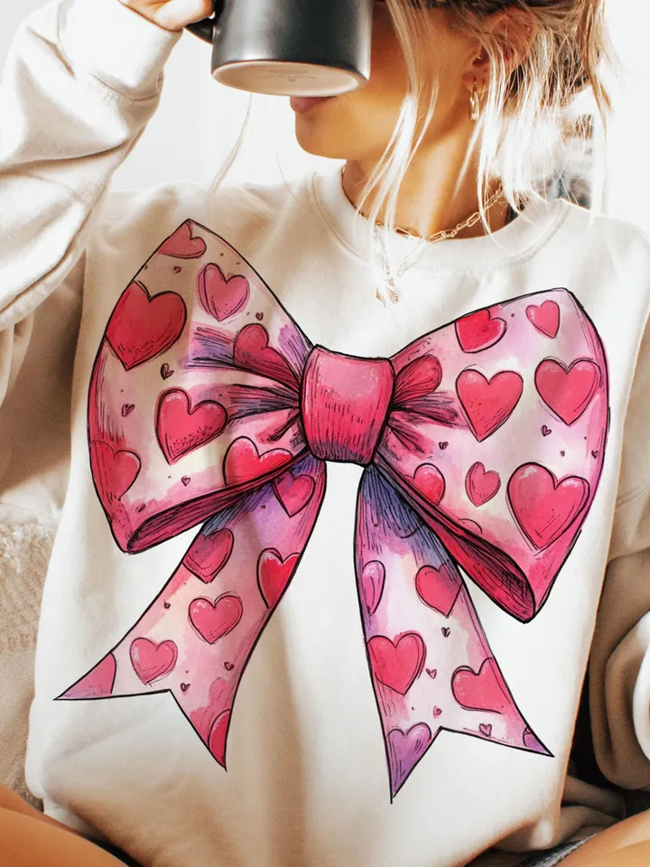 Valentine's day Heart Coquette bow Png, Retro Valentine Shirt Design, Valentine's Day Png, Valentine Love Png, valentine's day bow png