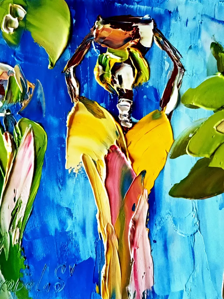 African  Painting women Original Art Signed oil painting Christmas Gifts African women Wall Art Small Impasto Oil Painting by ArtProkopaloSv