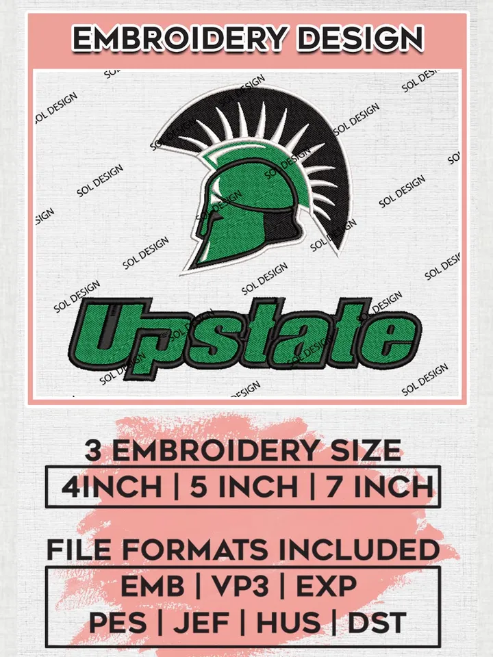 NCAA South Carolina Upstate Team Logo Machine Embroidery Design, NCAA South Carolina Upstate Spartans Team Design Design files, NCAA Team Embroidery Designs, NCAA Machine Embroidery Designs, Digital Download