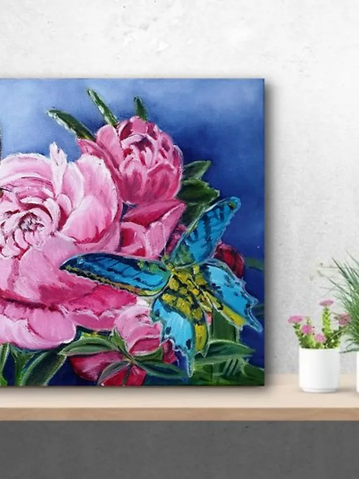 Original oil painting on canvas Flower still life