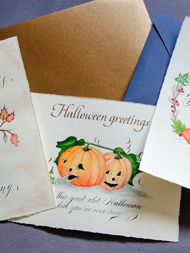 Halloween watercolor printable postcard, Halloween greeting card, halloween card sister, cute halloween card, funny watercolor cards