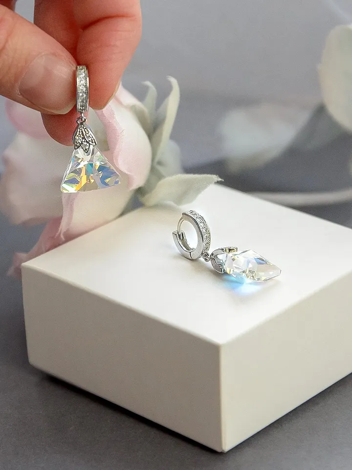 Crystal earrings for women, Cool earrings, christmas earrings, wife christmas gift, sister in law christmas gift, christmas gift baskets