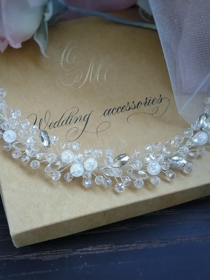 Bridal crystal hair vine for bride, crystal headpiece, hair accessories, wedding hair vine, bridal hair piece, small bridal tiara