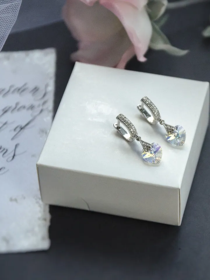 Crystal earrings for women, Cool earrings, christmas earrings, wife christmas gift, sister in law christmas gift, christmas gift baskets