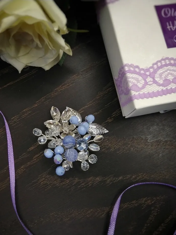 Purple handmade brooch for women, brooch bouquet, custom brooch, brooch with stone, personalized gift for her, bridesmaid gift, gift for mom