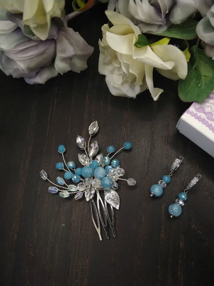 Blue jewellery set for women Unique gifts Bridesmaid gift Graduation gift for her Sister gift Best friend gift Birthday gift jewelry gift