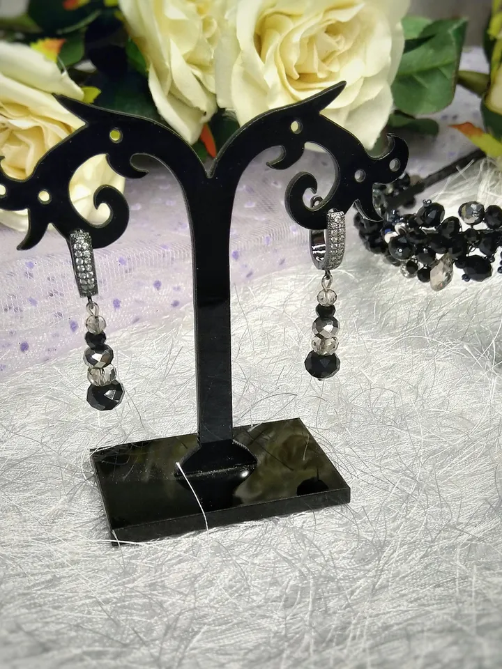 Black tiara and earrings, Unique gift for her, Sweet 16 gift, Bridesmaid gift, sister gift, best friend gift, happy birthday gift box