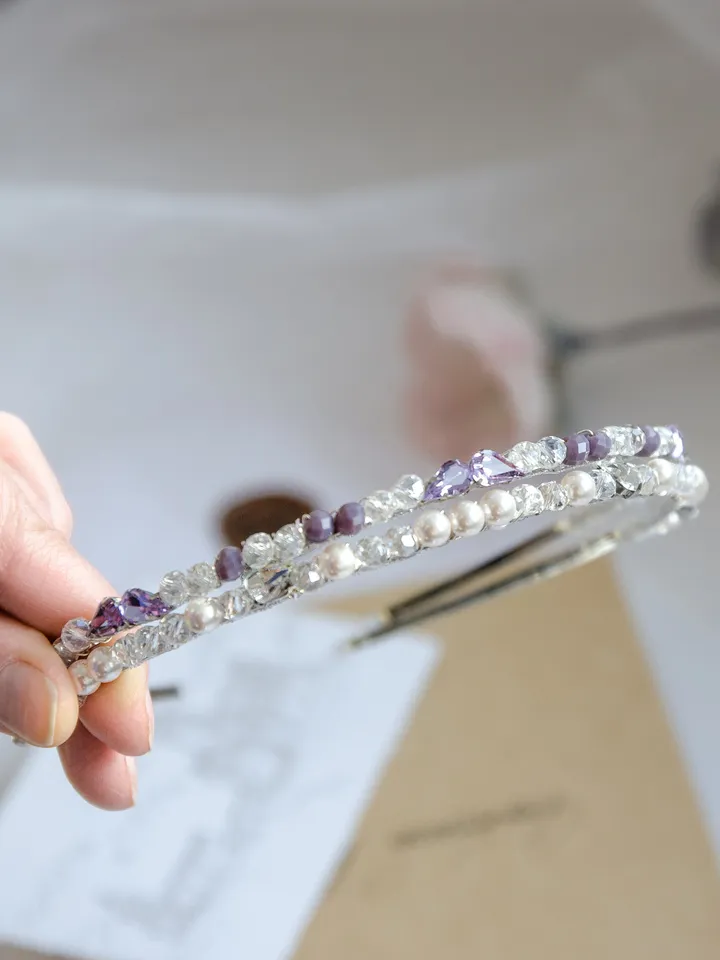 Thin hair band for women, Pearl tiara for girl, Pearl crown, Gift for her, Best friend gift, Sister gift, Birthday gift, gift for kids