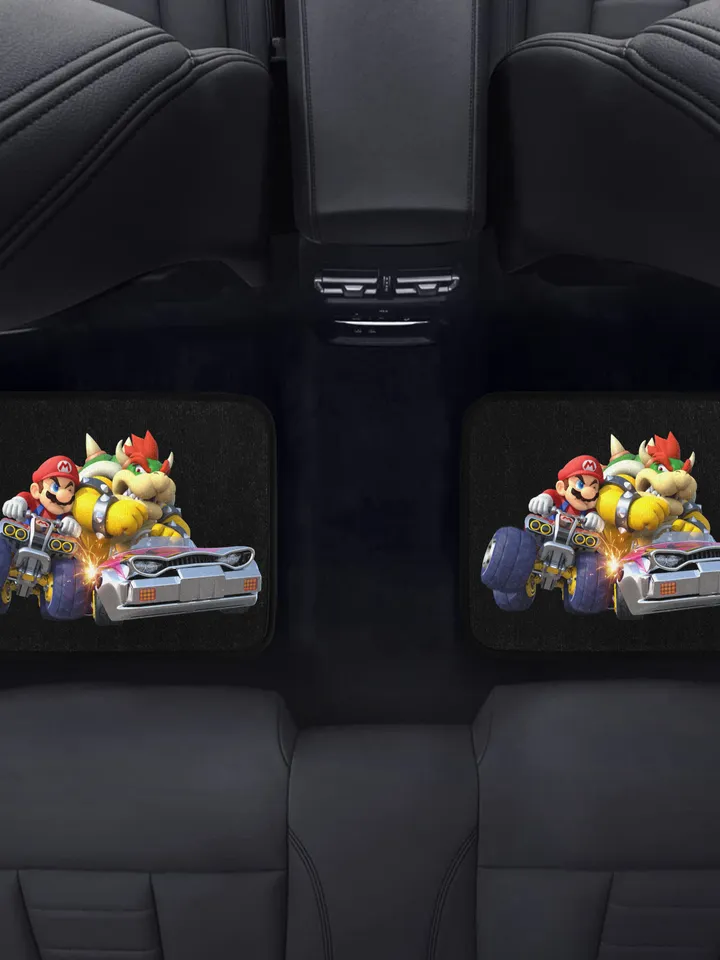 Mario Kart Back Car Floor Mats Set of 2