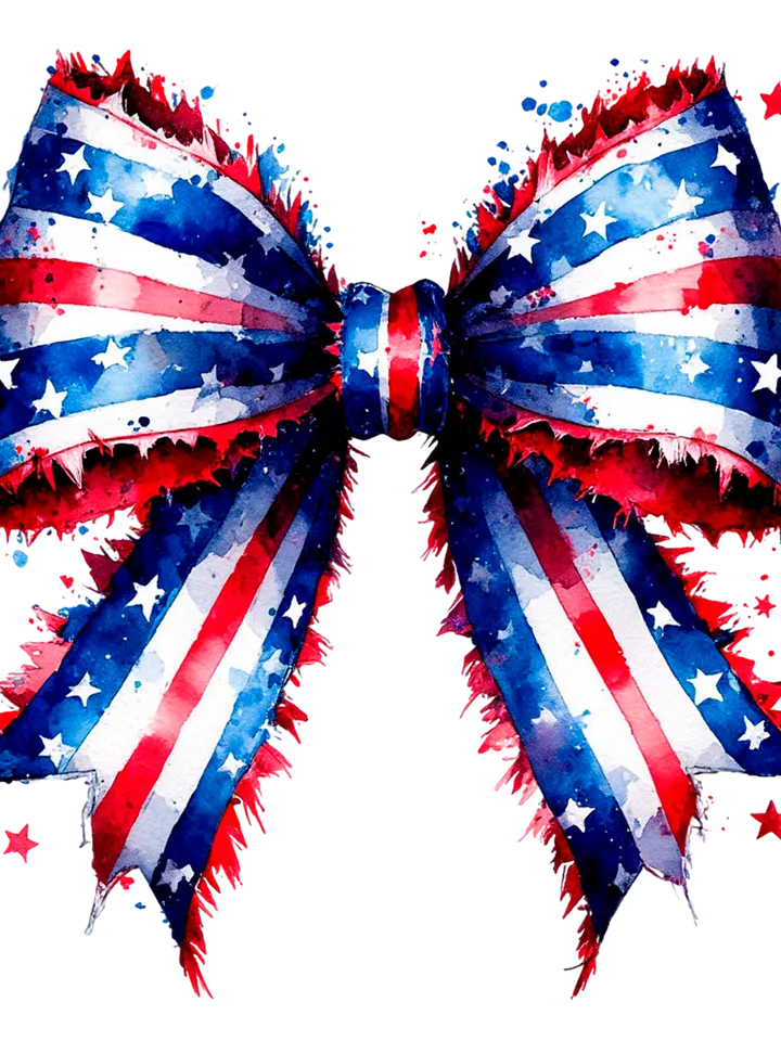 Patriotic USA Bow Sublimation PNG
