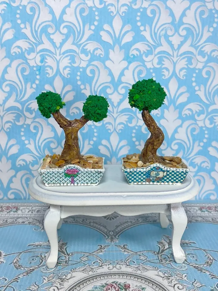Miniature bonsai for a dollhouse. 1:12. Completely handmade. Plant for a doll.