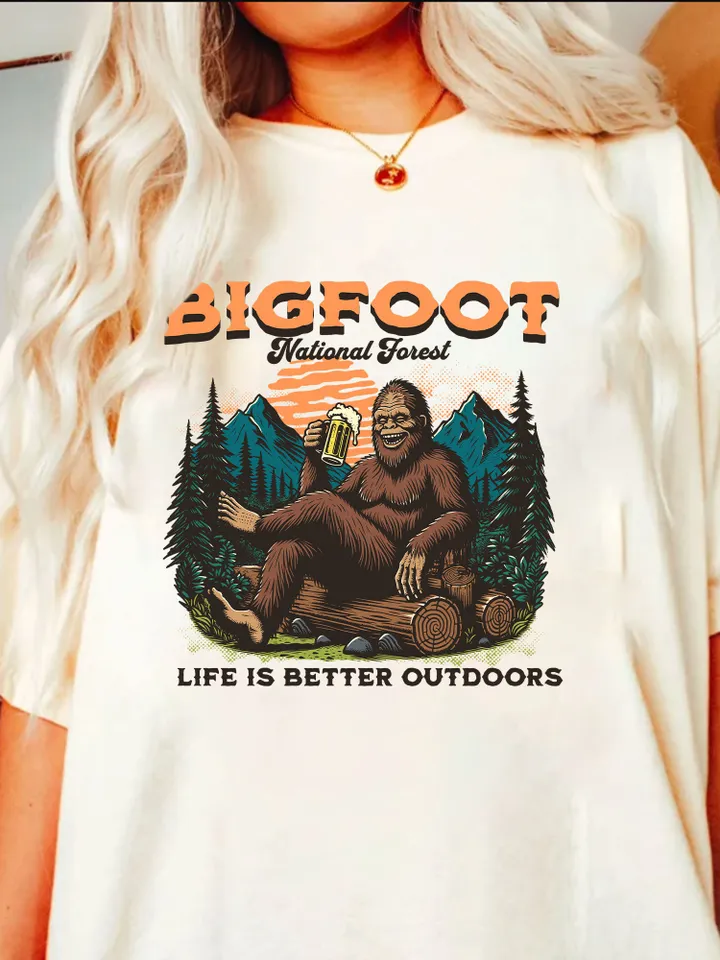 Life Is Better Outdoors Sublimation Design PNG Digital Download Printable Camping Wanderlust Travel Adventure Bigfoot Groovy Retro Outdoors
