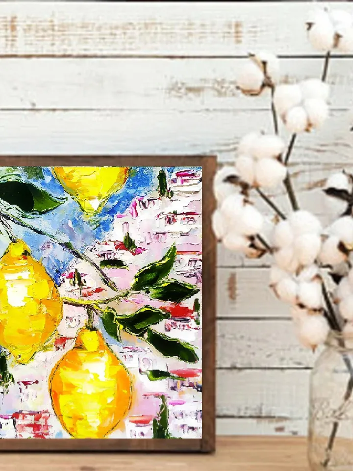 Italy Painting Original Art Coastal Painting Seascape Painting Sorrento Abstract Italy Painting Art Impasto Oil Painting by ArtProkopaloSv