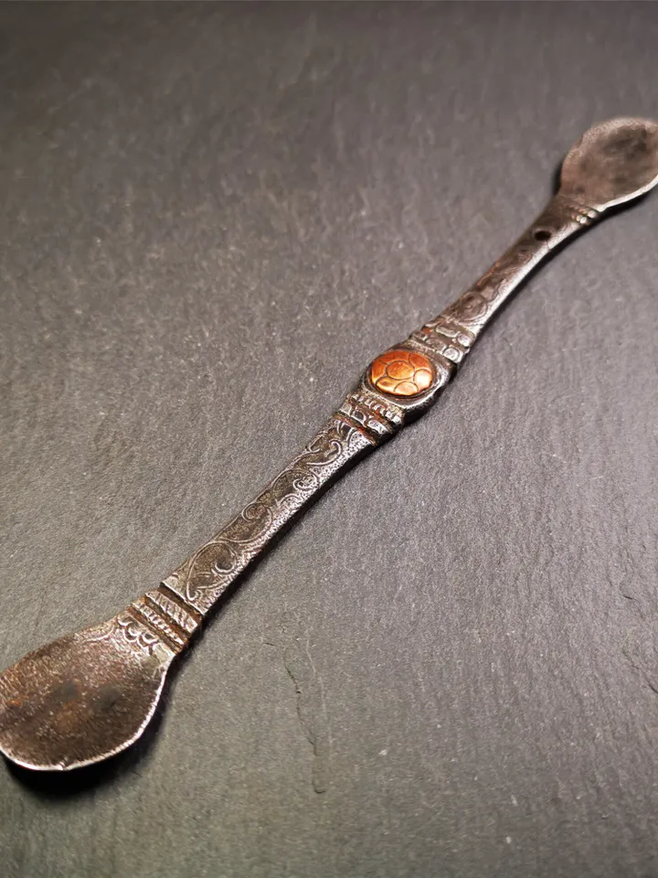 Gandhanra Handmad Tibetan Buddhist Tsog Offering Spoon,Serving Ritual Implement for Worship Ceremony,7.5" Length