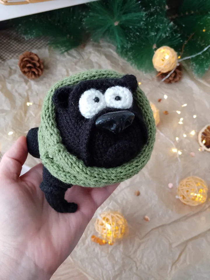 Black pug stuffed toy/ Best original gift for dog lover/ Big soft pug toy for home decor and gift