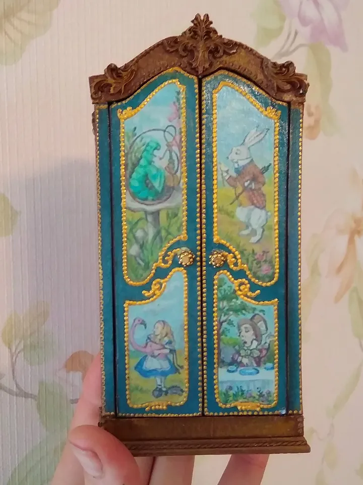 Wardrobe for dollhouse. Dollhouse miniature.1:12 scale.