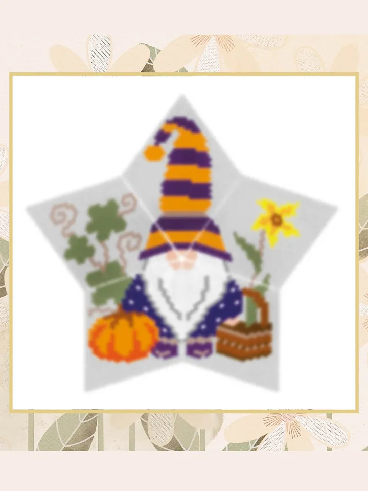 Autumn Gnome 3D Peyote Star Beading Pattern, Seed Bead Halloween Ornament, Beaded Star PDF Pattern