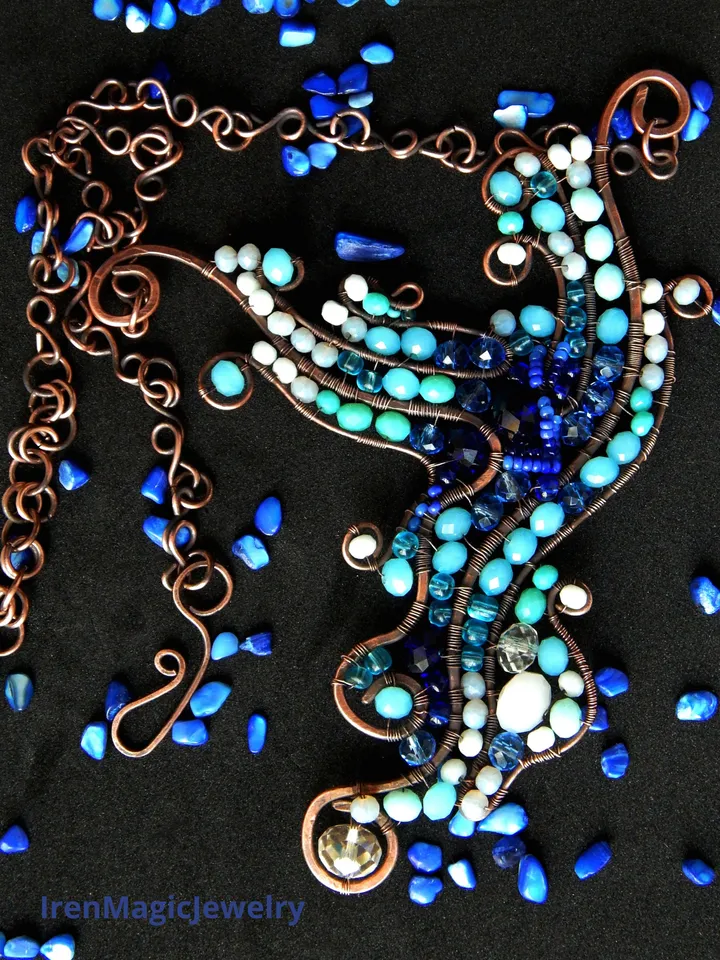 Sea Wave Copper Necklace