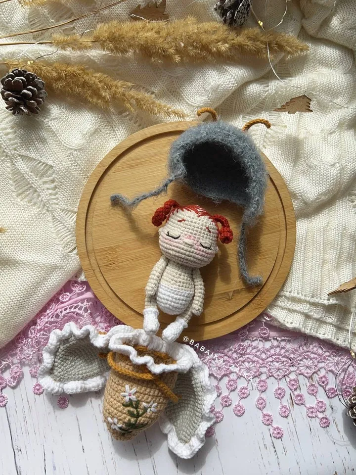 PDF Crochet Pattern Baby Butterfly, Amigurumi baby doll pattern, Butterfly doll, Butterfly crochet doll pattern, amigurumi animal