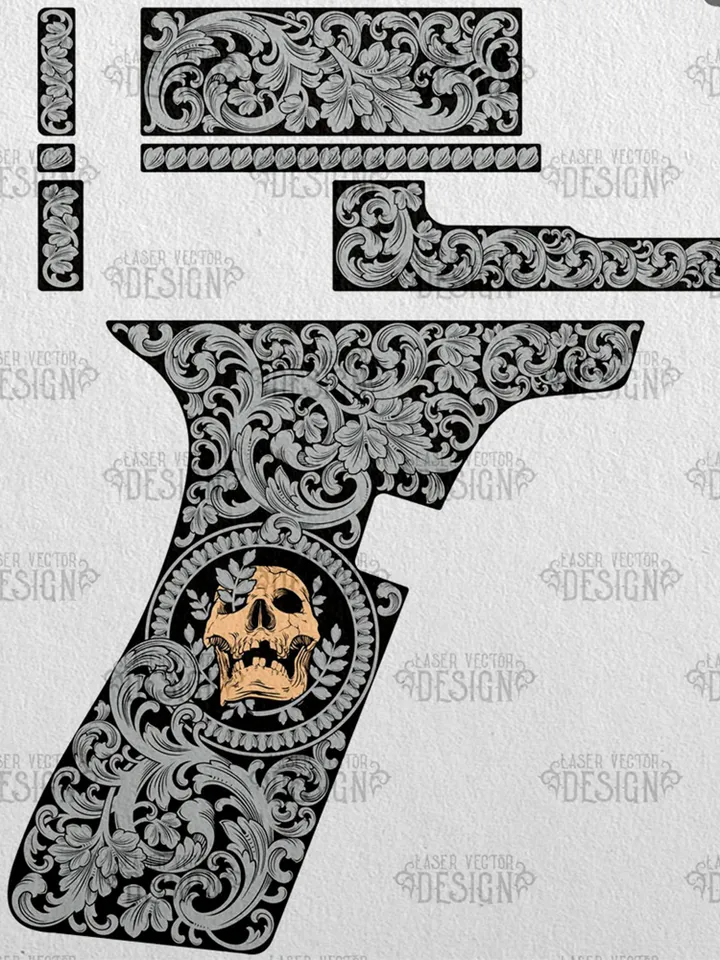 VECTOR DESIGN Glock 19 gen 4 Skulls and scrolls
