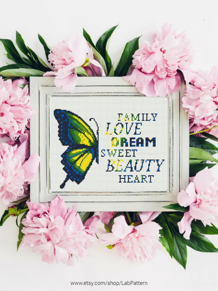 Butterfly Cross stitch pattern | Embroidery Pattern | Instant Download | Embroidery Designs