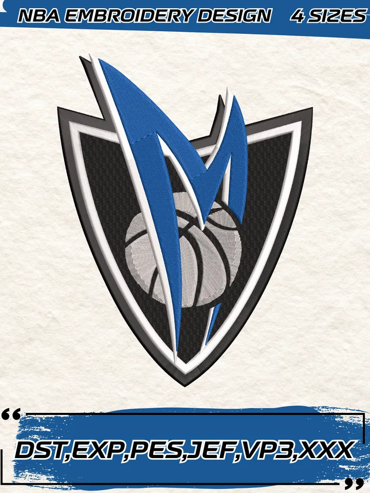 Dallas Mavericks Logos Embroidery Designs,NBA Logo Embroidery Files, Machine Embroidery Design File, 4 Sizes,Digital Download