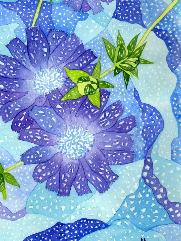 Original watercolor painting. Flowers . Abstraction.