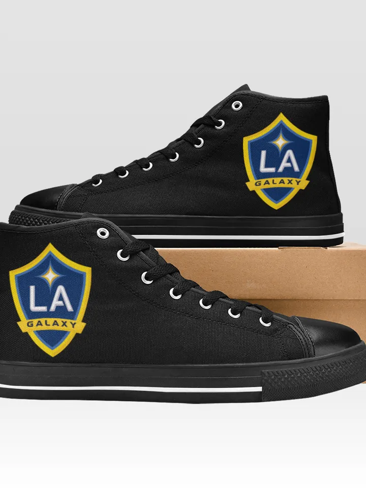 LA Galaxy Shoes, High-Top Sneakers, Handmade Footwear