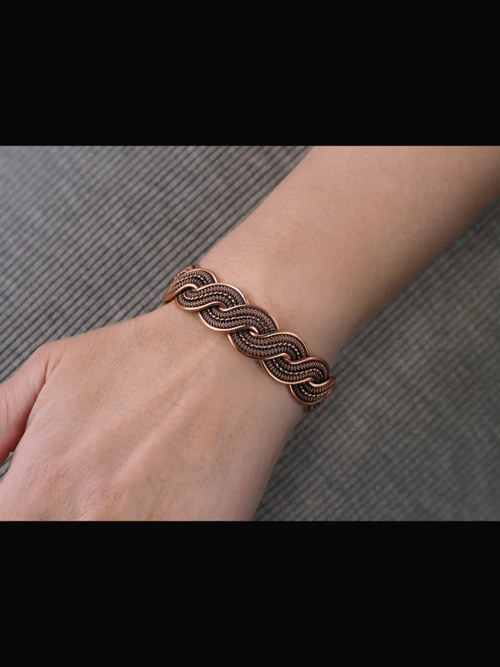 Wire wrapped copper bracelet for woman Antique style copper jewelry WireWrapArt