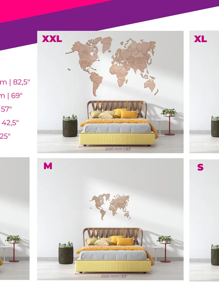 5th Anniversary Gift For Husband 3D Wooden World Map by Enjoy The Wood Rustic Home Decor Rustic Wall Art Decor Wooden Large Wall Art