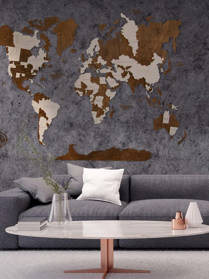 wood world map wall decal large world map plank nursery world map decol wood anniversary gift for him 5th anniversary gift wood gifts for