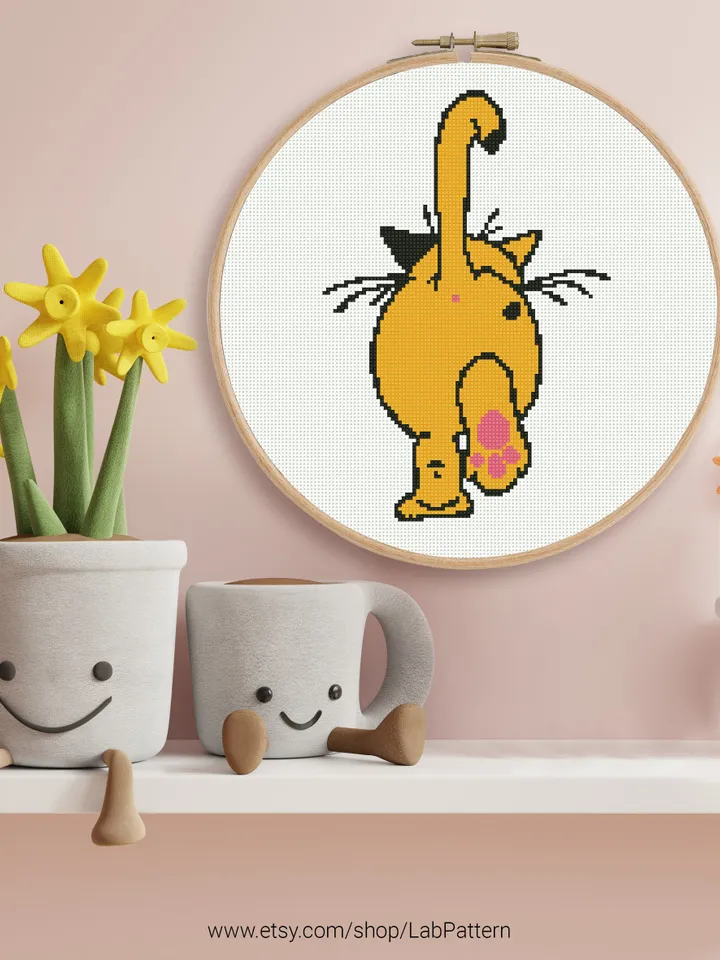 Funny Cat stitch pattern,Bundle of 3 ornament Kitten decor Holiday cross stitch pattern, counted, chart, gift DIY, embroidery, instant PDF