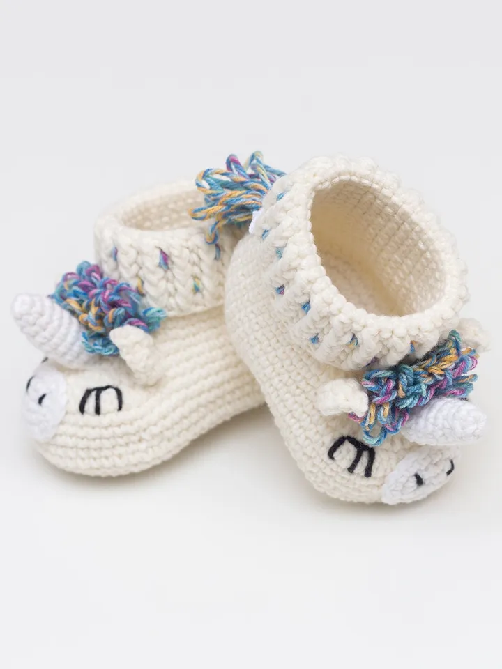 Baby girl unicorn gift basket Crochet It's a Girl unicorn animal booties It's a Girl reveal gift basket It's a girl nursery decor props