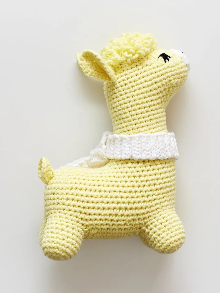 We are expecting Pregnancy reveal gift box Cute Gender neutral boy girl present basket ideas Crochet yellow llama alpaca nursery plush toy