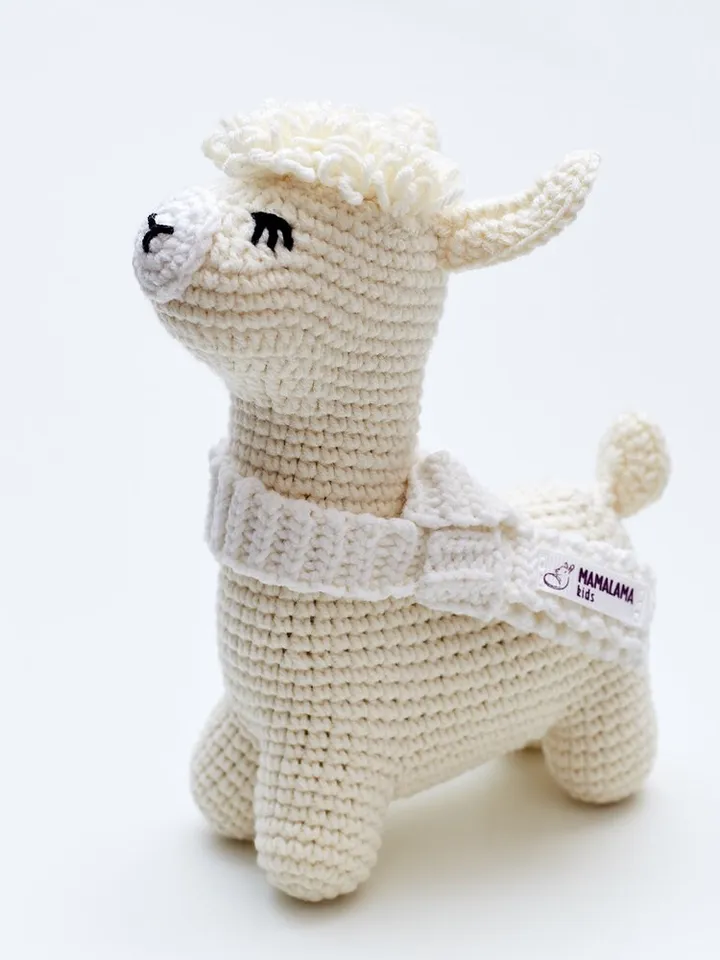 Mom to be gift yellow gender neutral baby gift basket with Crochet llama toy animal booties pregnancy future mommy gift