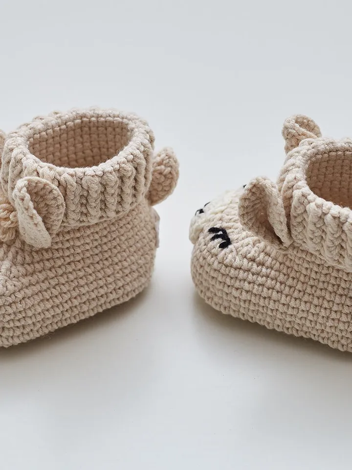 Baby booties neutral beige newborn gift for gender reveal shower party Pregnancy congrats sweet baby photo props shoes