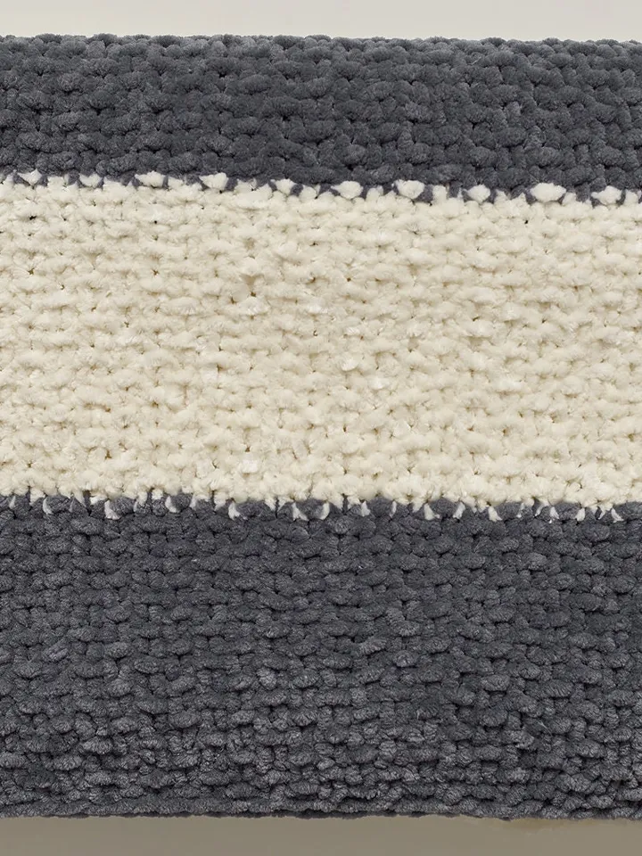 Grey white striped baby blanket