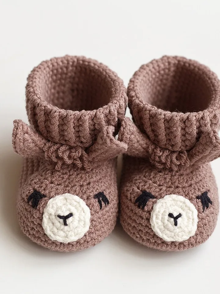 Baptism gender neutral baby outfit gift Crochet llama shower booties newborn set Pregnancy present basket Organic eco friendly animal shoes