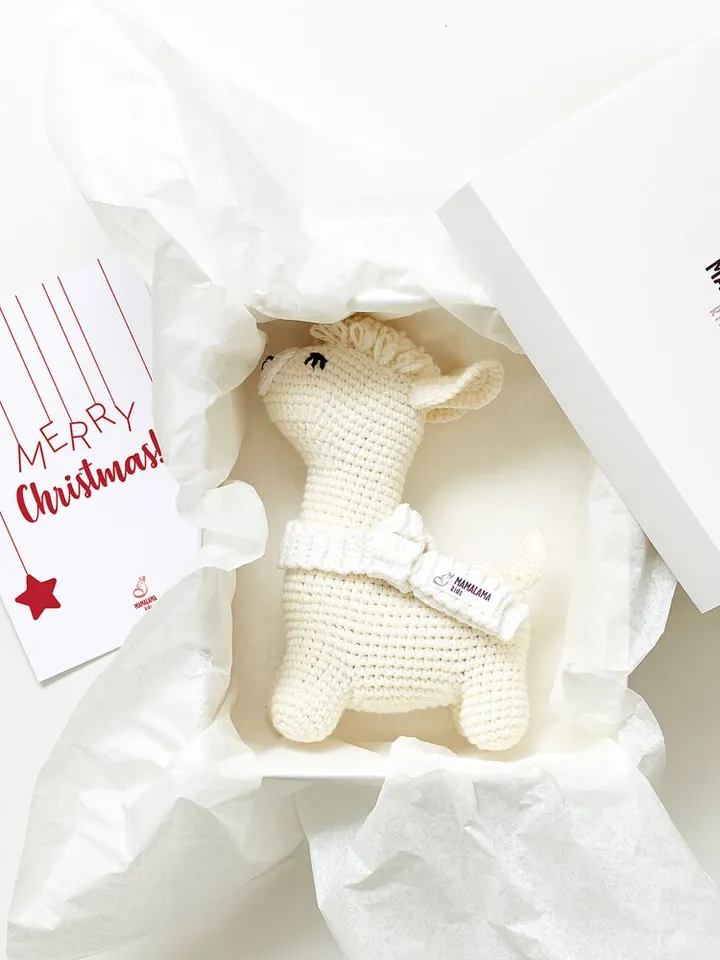 Christmas lovely baby llama gift decoration box set idea Cute crochet alpaca toy kid party present Pregnancy shower boy friend girl congrats