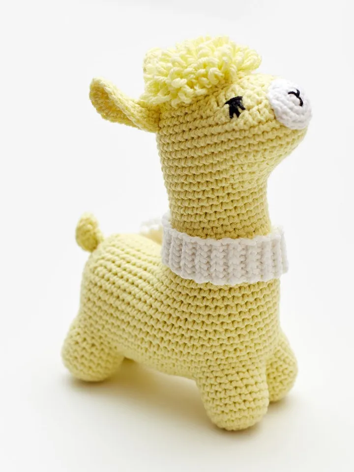 We are expecting Pregnancy reveal gift box Cute Gender neutral boy girl present basket ideas Crochet yellow llama alpaca nursery plush toy