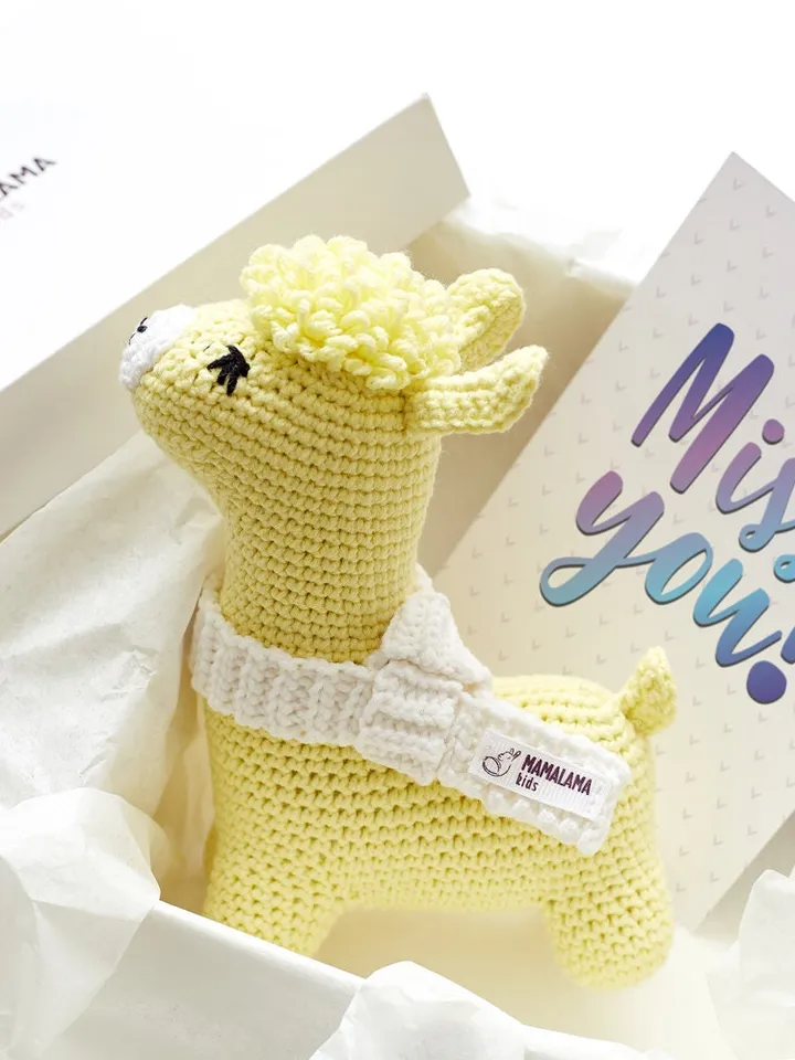 Miss you boyfriend girlfriend Crochet llama toy box Thinking of you gift Wish you were here missing present husband wife bestie friend