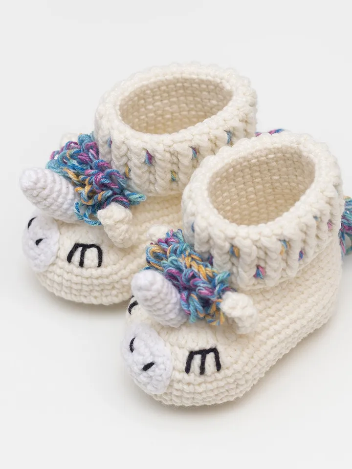 Baby girl unicorn gift basket Crochet It's a Girl unicorn animal booties It's a Girl reveal gift basket It's a girl nursery decor props