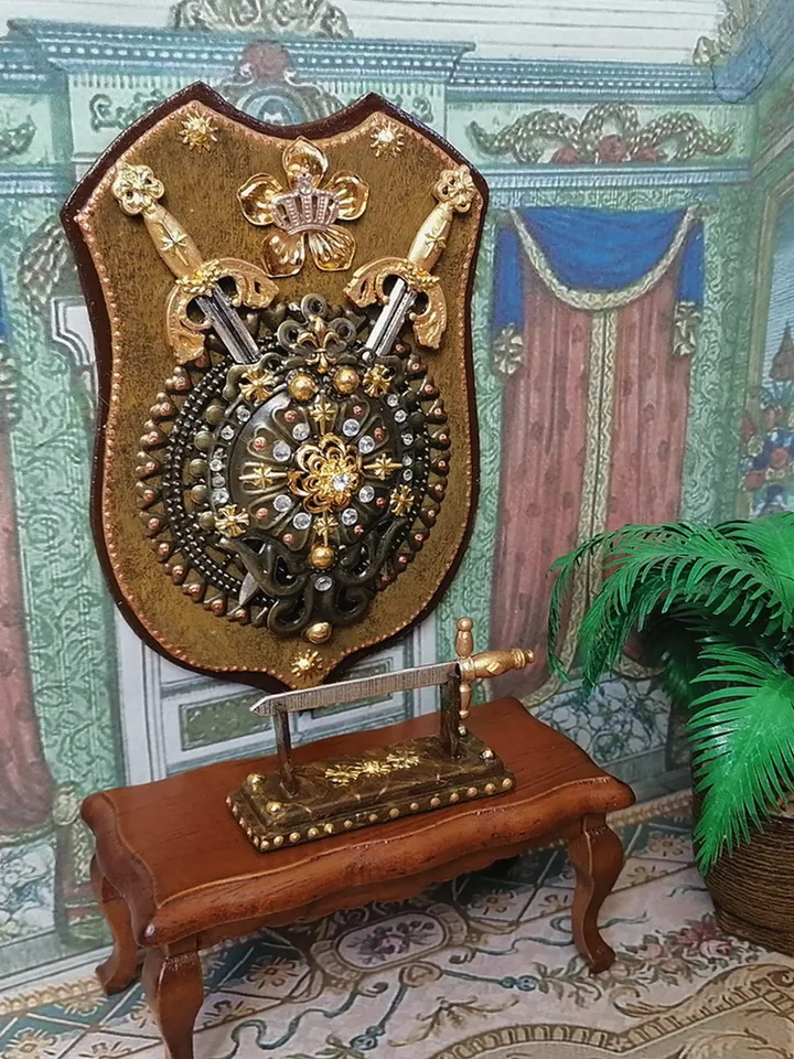 Coat of arms. Puppet miniature for the collection.1:12 scale.