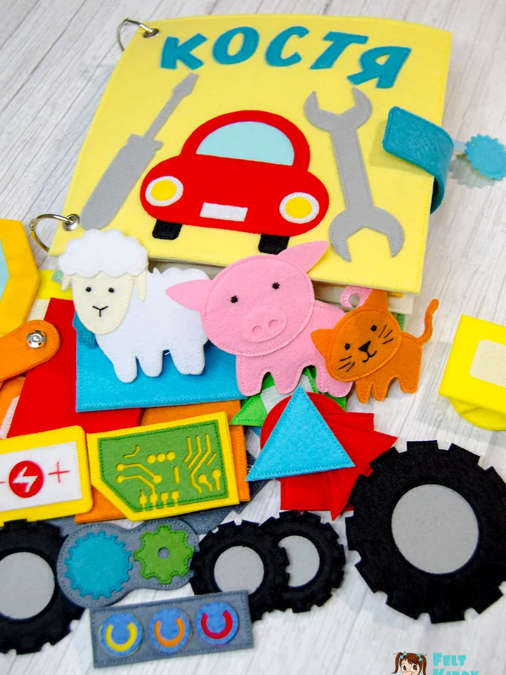 Transport quiet book, gift for toddler