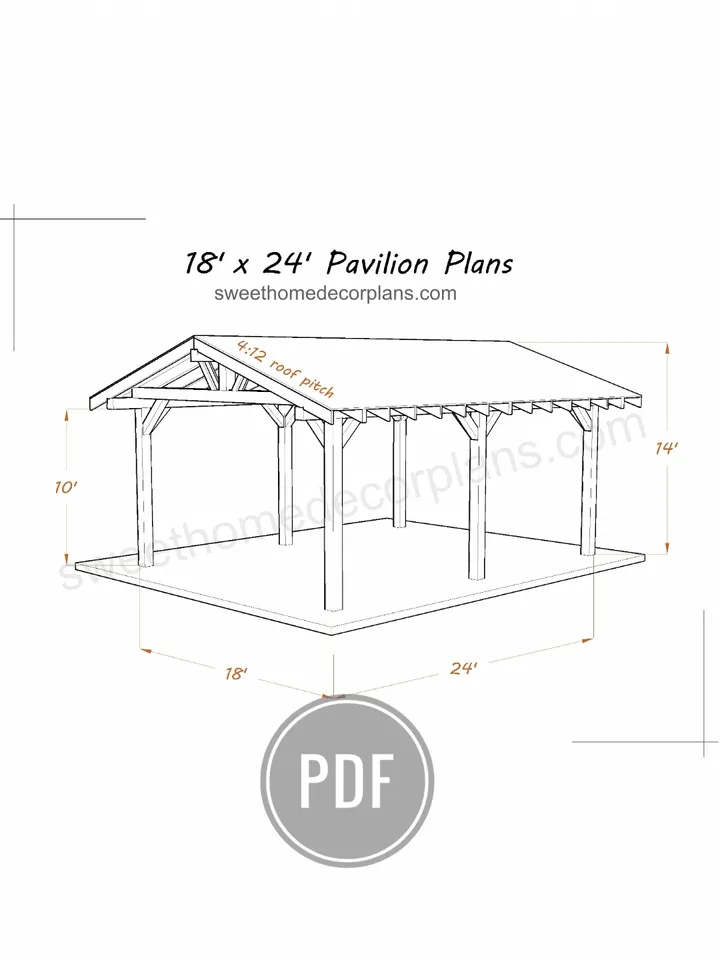 Diy 18 x 24 gable pavilion plans pdf. Carport plans. Patio gazebo plans. Backyard timber frame plans for outdoor. Wooden outdoor gazebo plans. Garage plans.