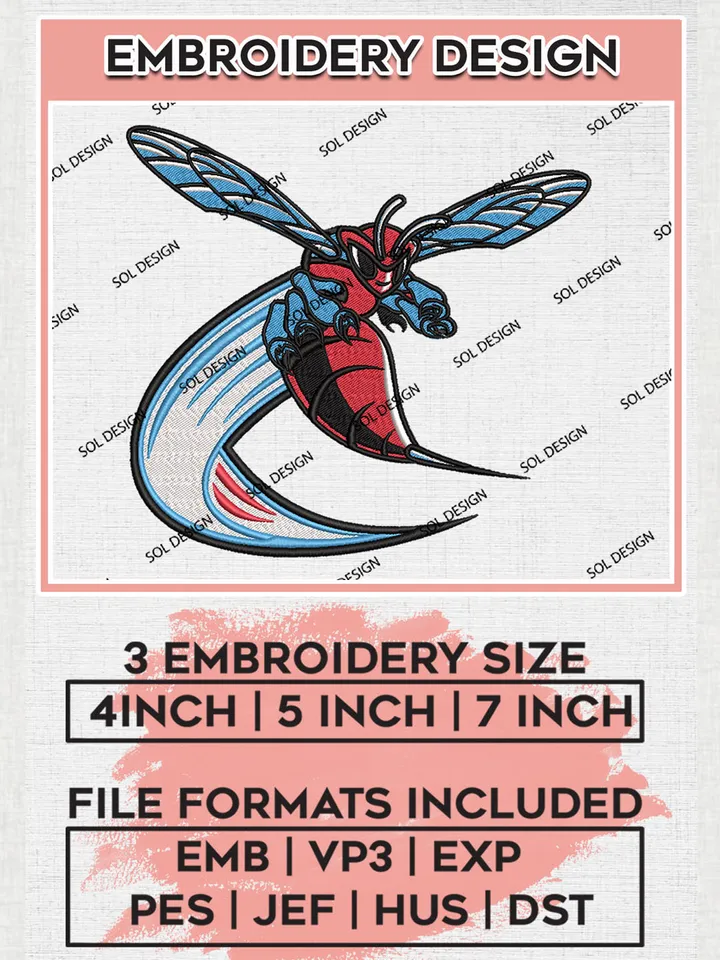 Delaware State Hornets College Football Team Mascot Logo embroidery designs, NCAA Delaware State Hornets Logo Machine embroidery designs, NCAA Team Logo embroidery designs, NCAA Game Day Machine embroidery designs, Digital Download