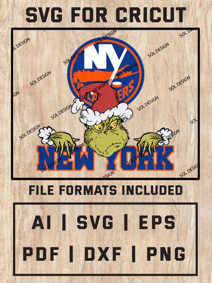 Grinch New York Islanders SVG, NHL Logo SVG Design, NHL New York Islanders SVG, NHL Islanders Cricut, Christmas Svg, Grinch svg, Digital Download