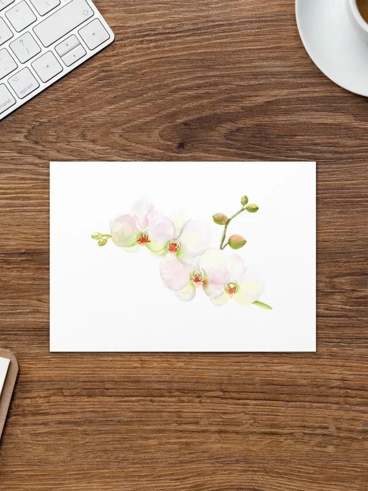 Orchid One Of A Kind Greeting Card  Folded Blank Card for Birthday, Anniversary, Graduation Happy Birthday  For Plant Lovers Watercolor Art