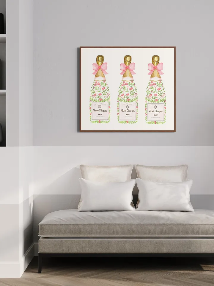 Pink Champagne Bow Wall Art, Pink Room Decor, Trendy Print, Champagne Bow Prints, Coquette Poster, Girly Wall Art, Pink Bow Art, Girly Art