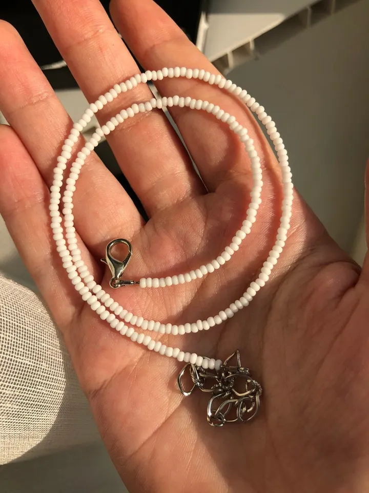 Layered beaded necklace set Gift white set necklace Minimalist necklaces Necklace christmas Necklace boho White chokers Trendy necklace set